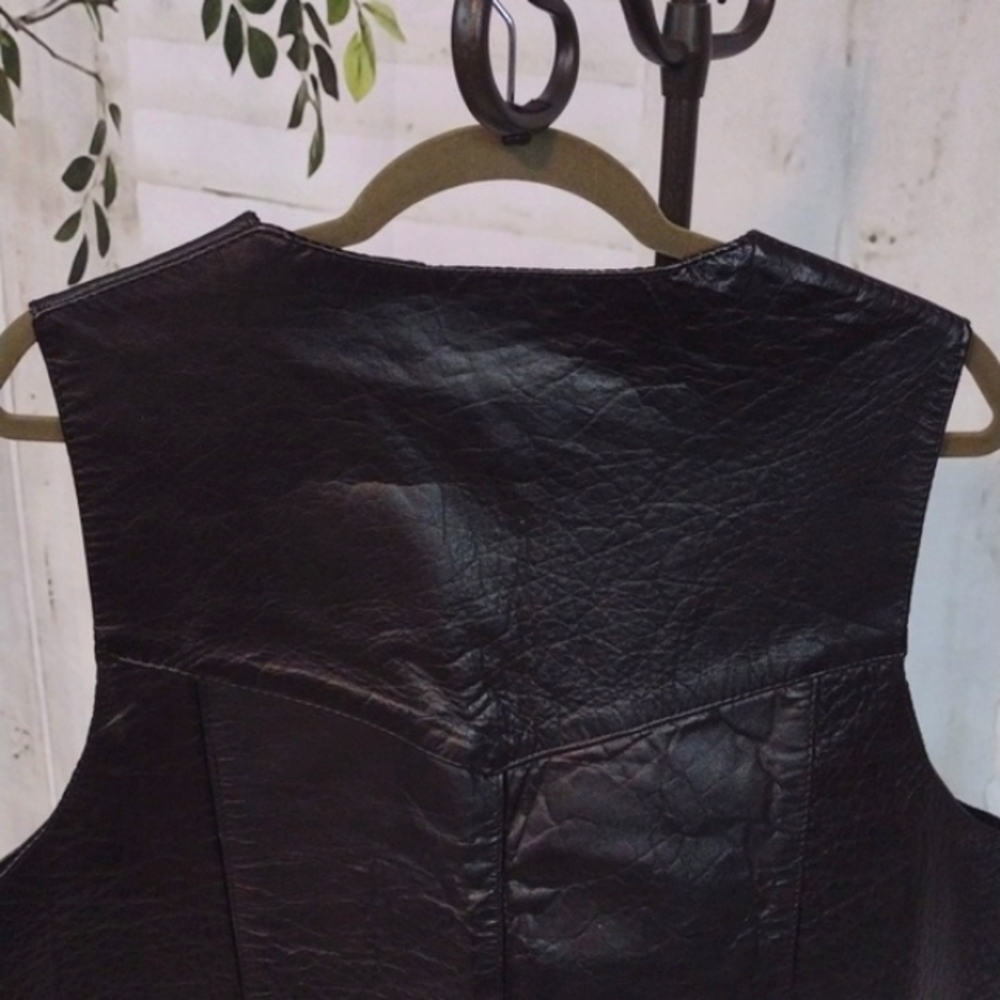 Unik Leather Vest, Black, Size 48 - Picture 3 of 6